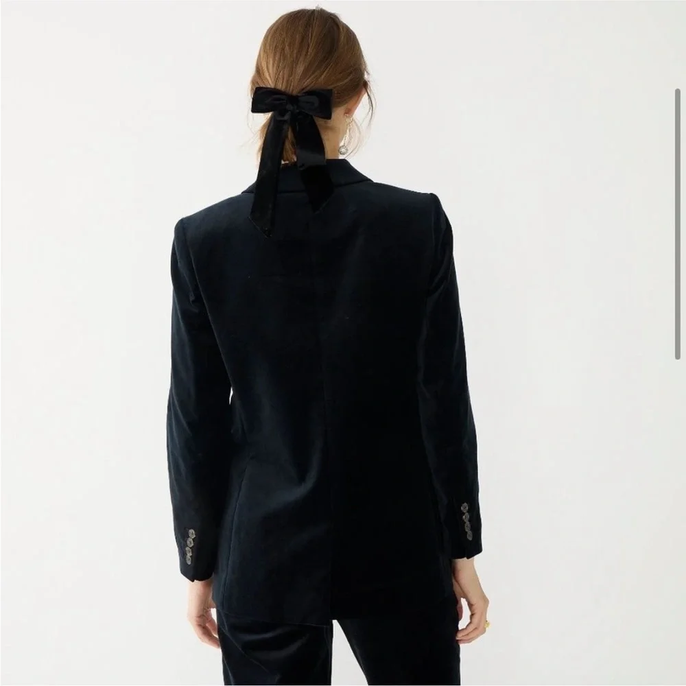J. CREW Willa Blazer in Stretch Velvet Black size 2 - Picture 2 of 13
